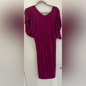 New York & Company fuschia Pink cotton dress with tie, worn on front or back